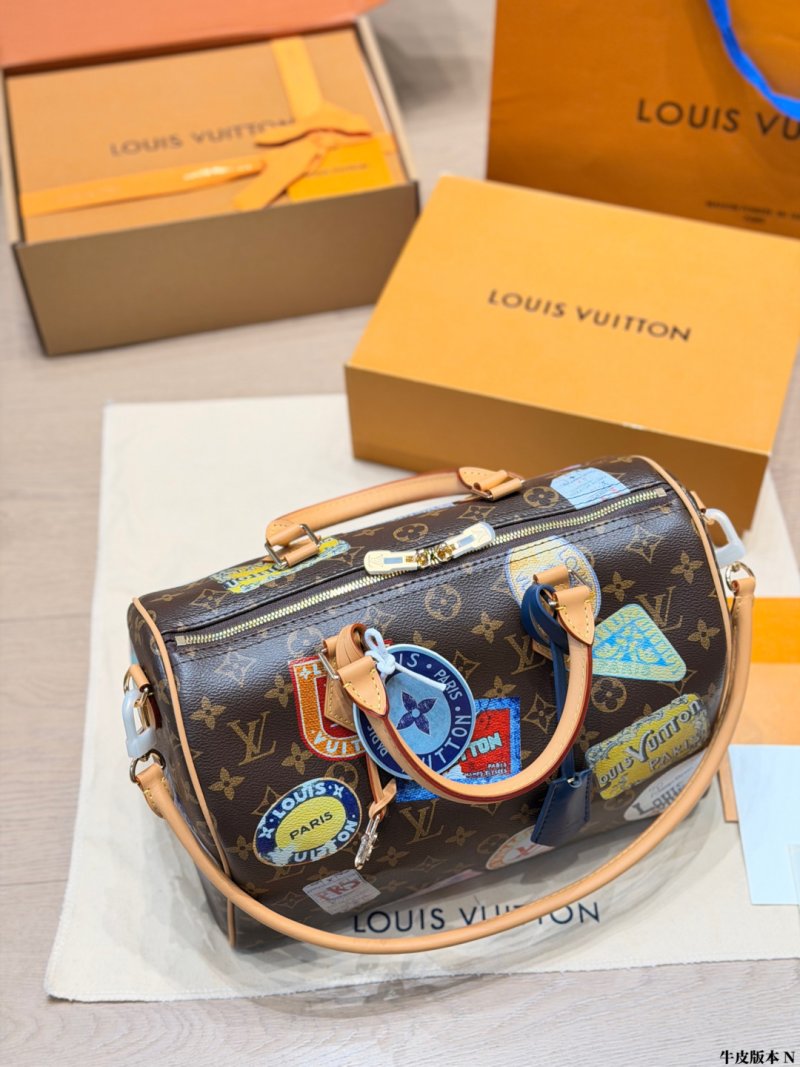 Louis Vuitton Speedy 30 Monogram Canvas Handbag with Patches view