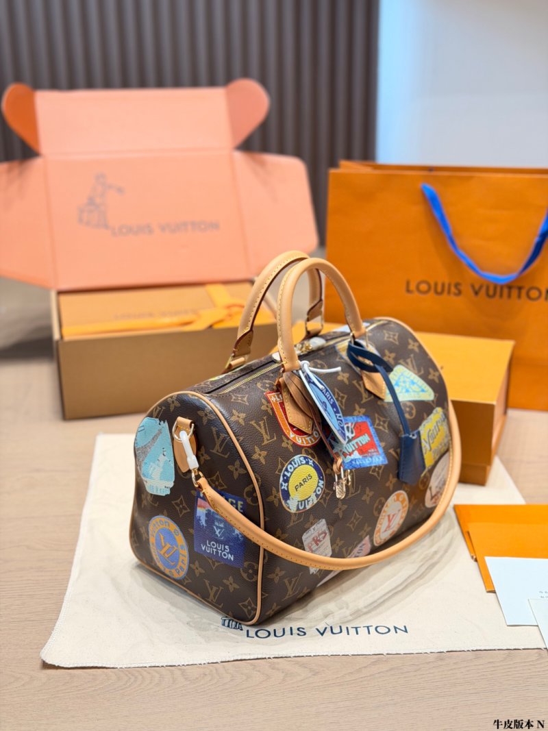 Louis Vuitton Speedy 30 Monogram Canvas Handbag with Patches view