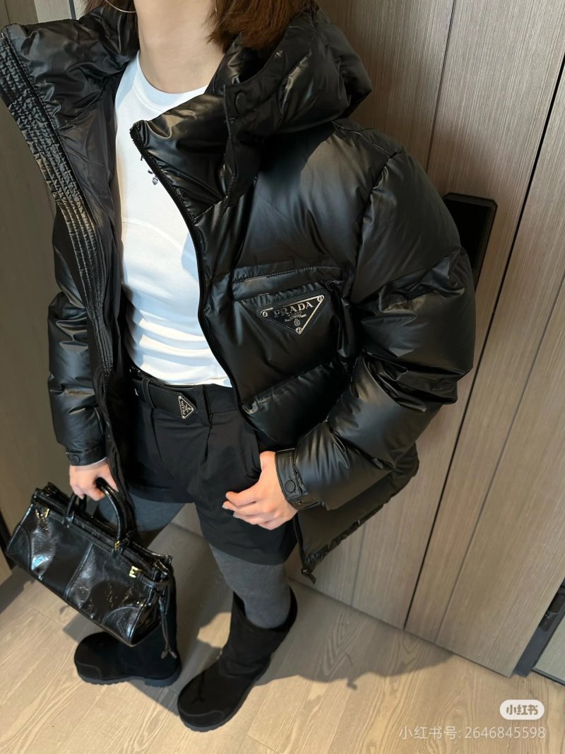 Prada Black Puffer Down Jacket view