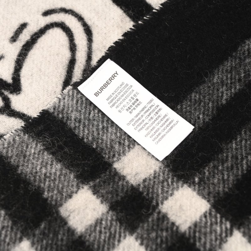 Burberry Equestrian Knight Double-Sided Cashmere Shawl Scarf view