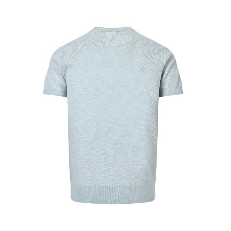Men's Light Blue Crewneck Short Sleeve T-Shirt view