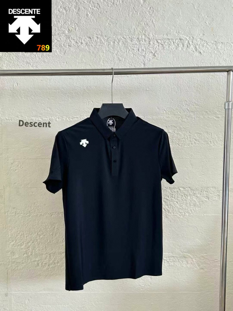 Descente Classic Navy Polo Shirt Short Sleeve