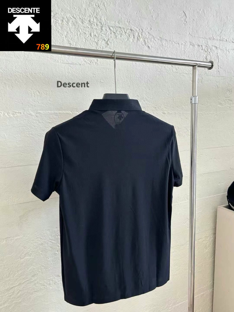 Descente Classic Navy Polo Shirt Short Sleeve view
