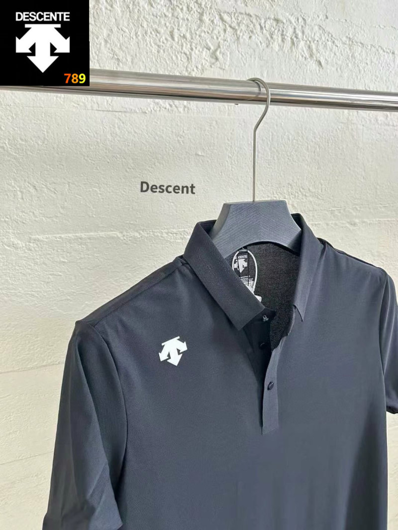 Descente Classic Navy Polo Shirt Short Sleeve view