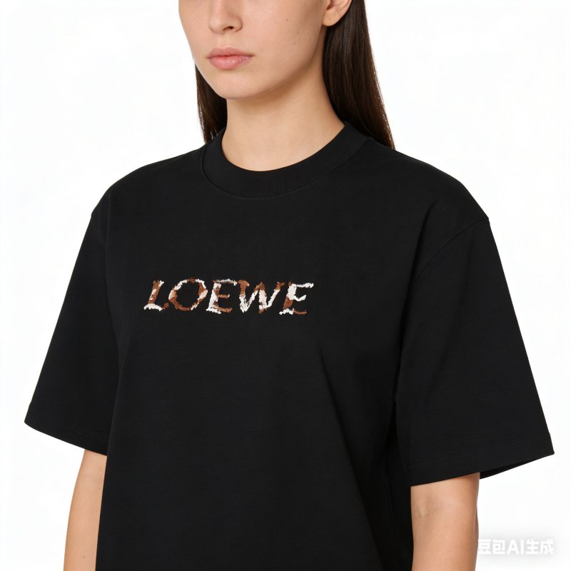Loewe Leopard Logo Black T-Shirt