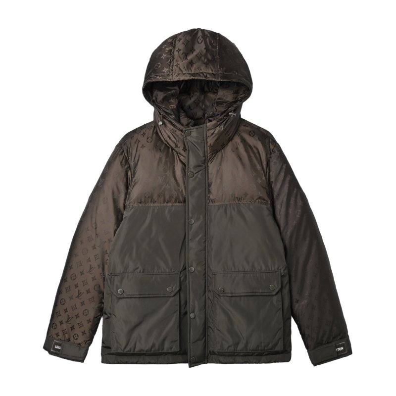 Chocolate Brown Quilted Down Jacket view