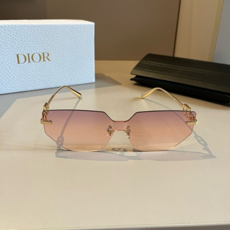 Dior Rimless Sunglasses with CD Logo - Rose Gradient Lens view