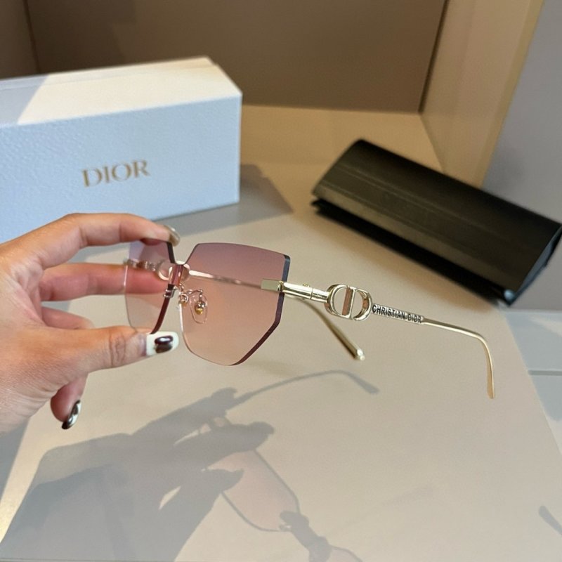 Dior Rimless Sunglasses with CD Logo - Rose Gradient Lens view