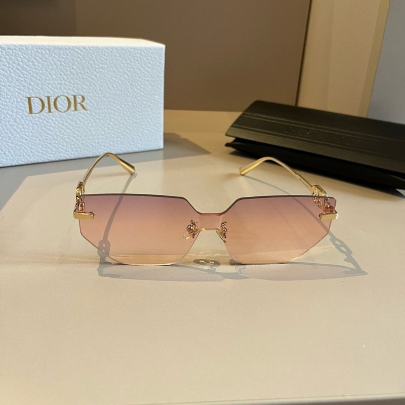 Dior Rimless Sunglasses with CD Logo - Rose Gradient Lens view