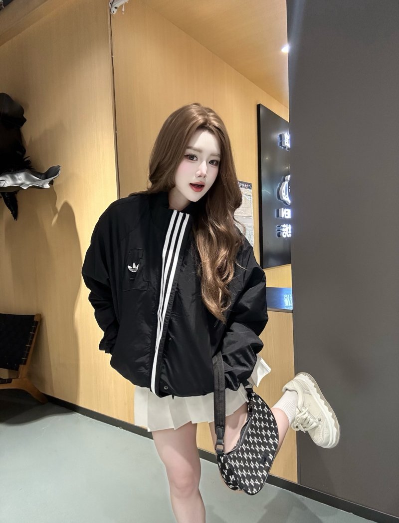 Adidas Black Track Jacket with White Stripes view