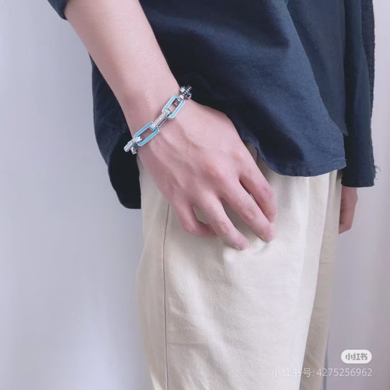 Louis Vuitton LV Monogram Blue Enamel Chain Bracelet view