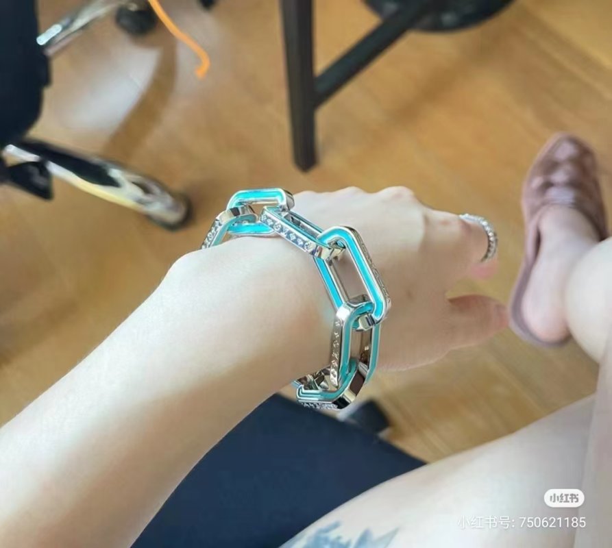 Louis Vuitton LV Monogram Blue Enamel Chain Bracelet view