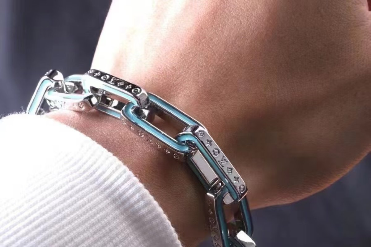 Louis Vuitton LV Monogram Blue Enamel Chain Bracelet view