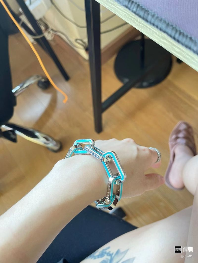 Louis Vuitton LV Monogram Blue Enamel Chain Bracelet view