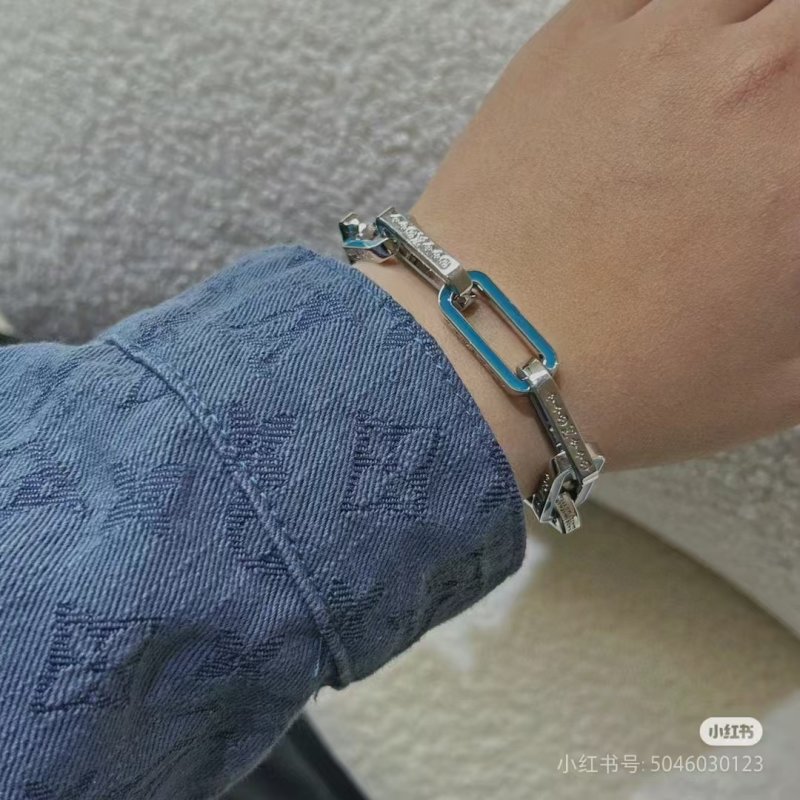 Louis Vuitton LV Monogram Blue Enamel Chain Bracelet view