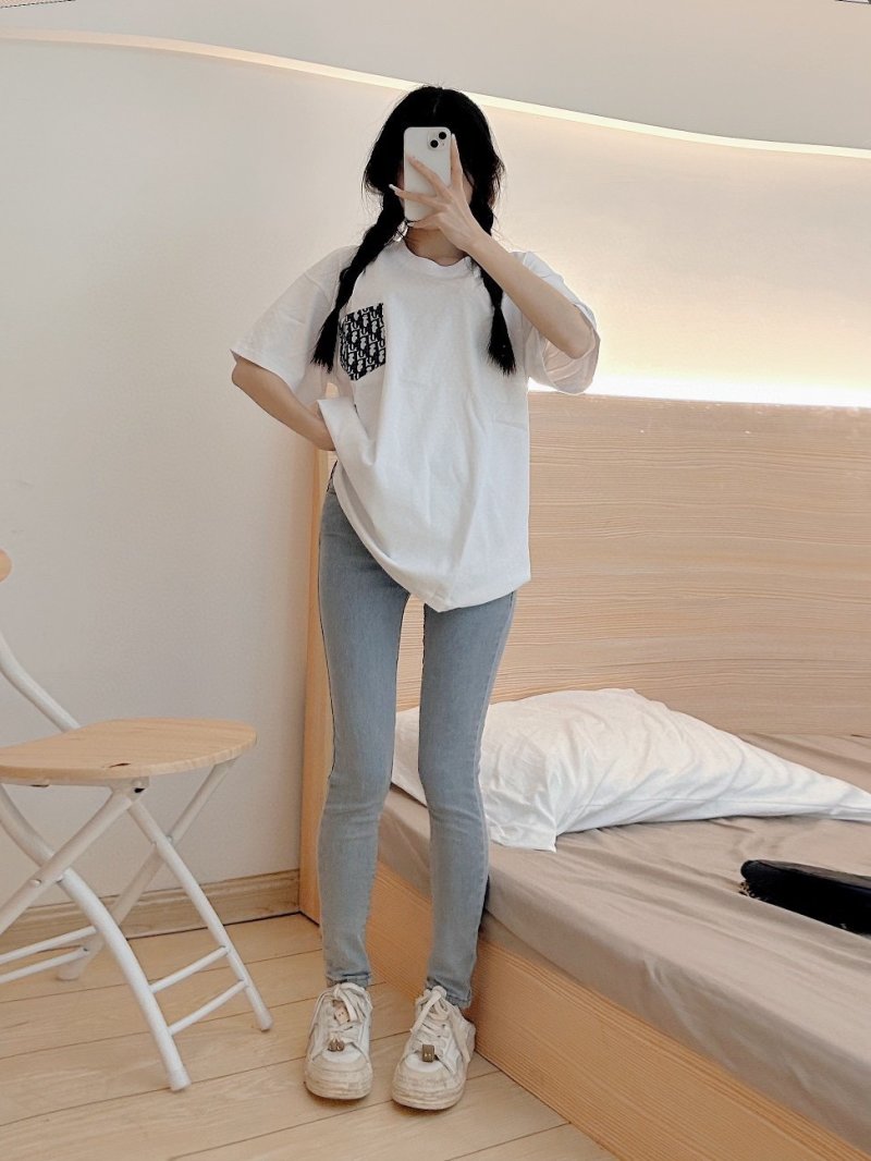 Dior Monogram White Short Sleeve T-Shirt