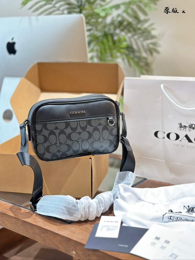 Coach Graham Dual Zip Camera Bag - Black Monogram