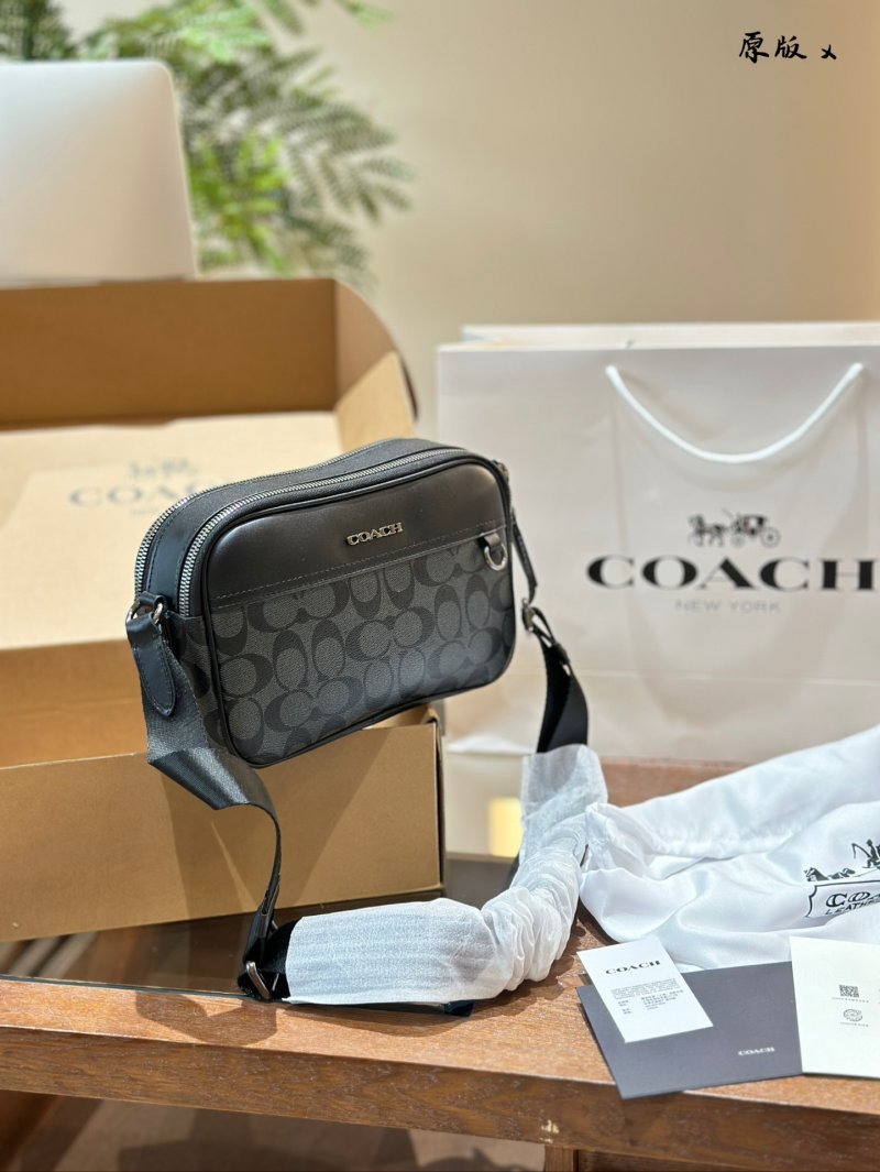 Coach Graham Dual Zip Camera Bag - Black Monogram view