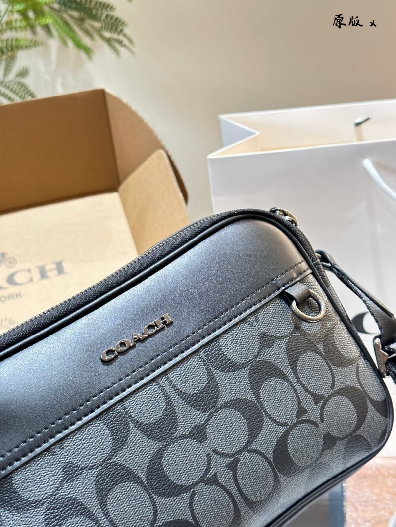 Coach Graham Dual Zip Camera Bag - Black Monogram view