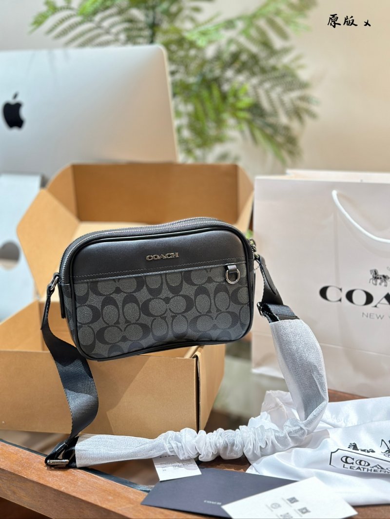 Coach Graham Dual Zip Camera Bag - Black Monogram view