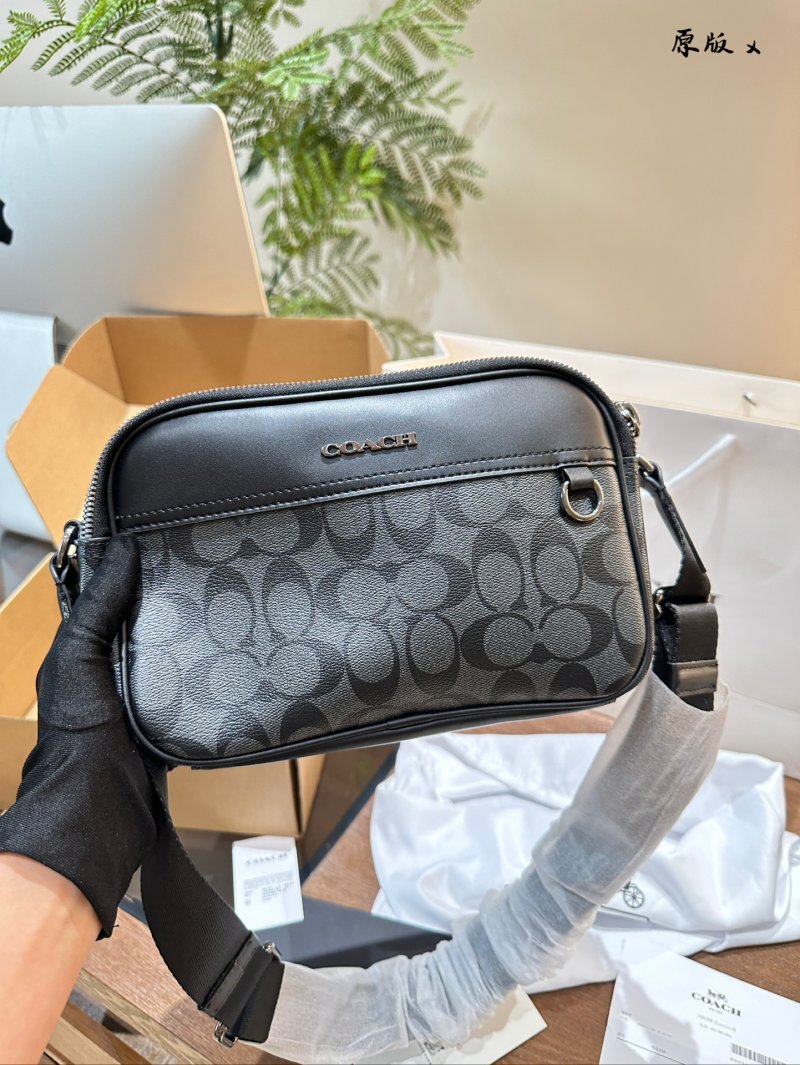 Coach Graham Dual Zip Camera Bag - Black Monogram view