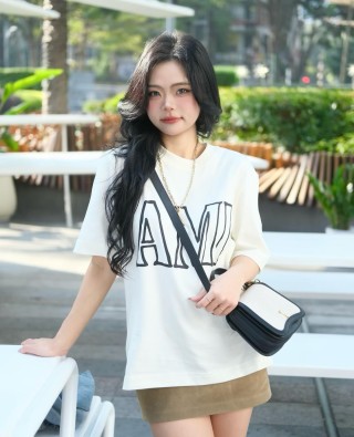 Amiri White Outline Logo T-Shirt view 4