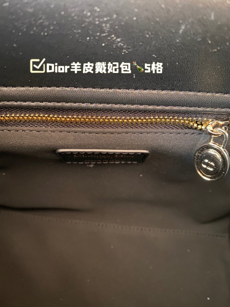Dior Lady Dior Quilted Leather Handbag Black view