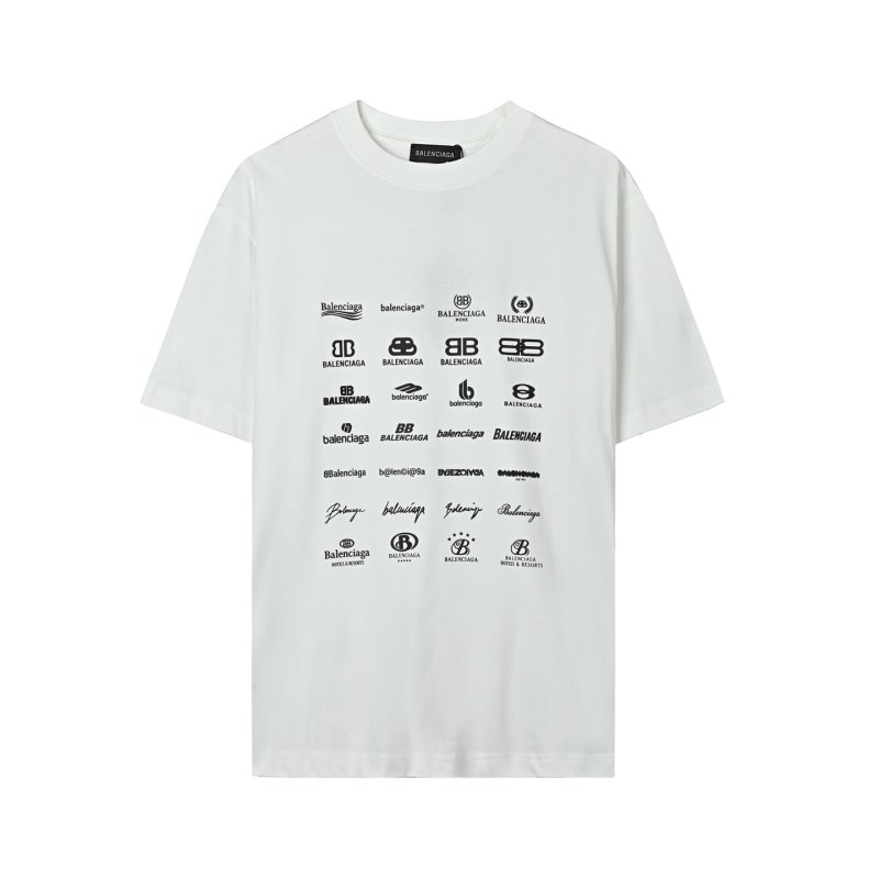 Balenciaga Multi-Logo Print White T-Shirt view