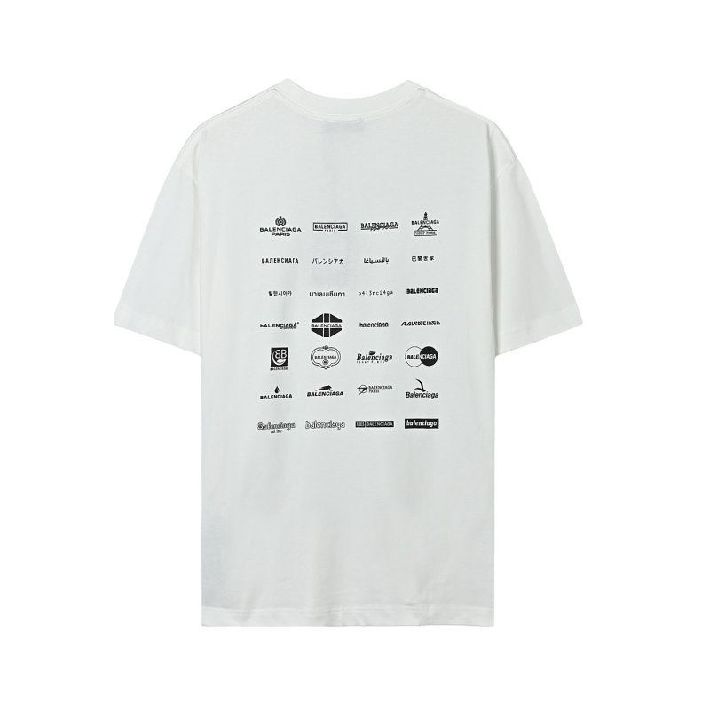 Balenciaga Multi-Logo Print White T-Shirt view
