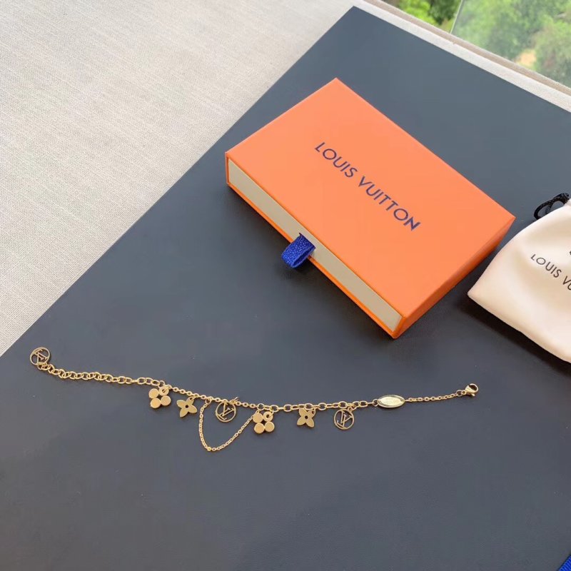 Louis Vuitton Monogram Flower Charm Gold Bracelet view