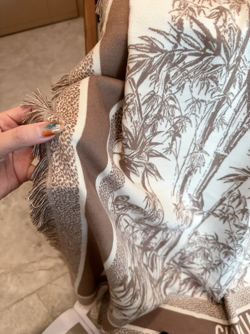 Dior Natura Toile de Jouy Silk Scarf - White & Grey view