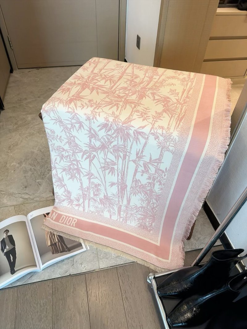 Dior Natura Toile de Jouy Silk Scarf - White & Grey view