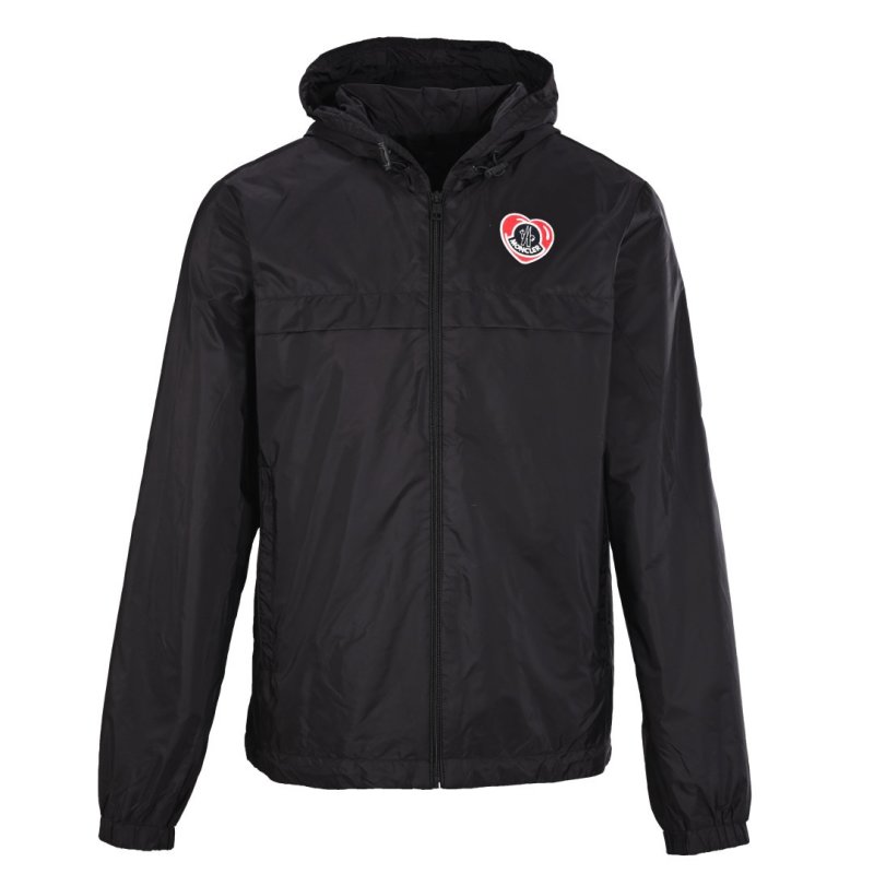Moncler Navy Puffer Jacket with Heart Logo view