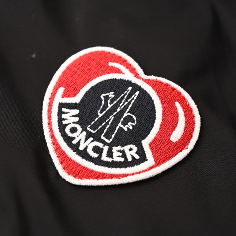 Moncler Navy Puffer Jacket with Heart Logo view