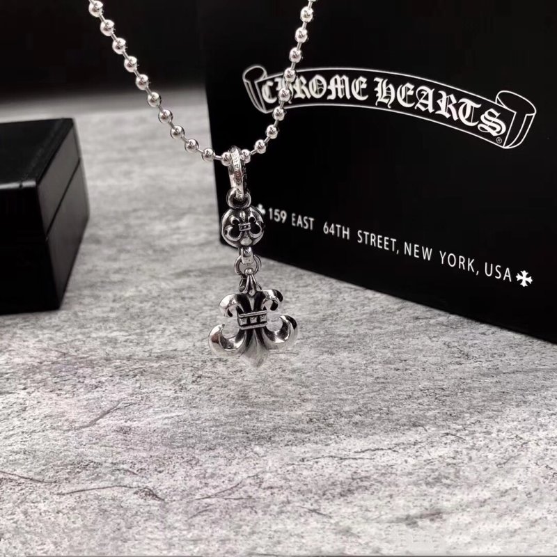 Chrome Hearts Anchor Pendant Silver Ball Chain Necklace view
