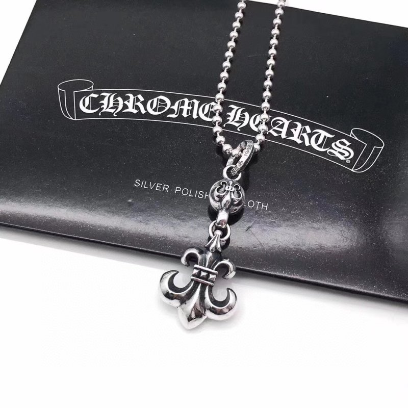 Chrome Hearts Anchor Pendant Silver Ball Chain Necklace view