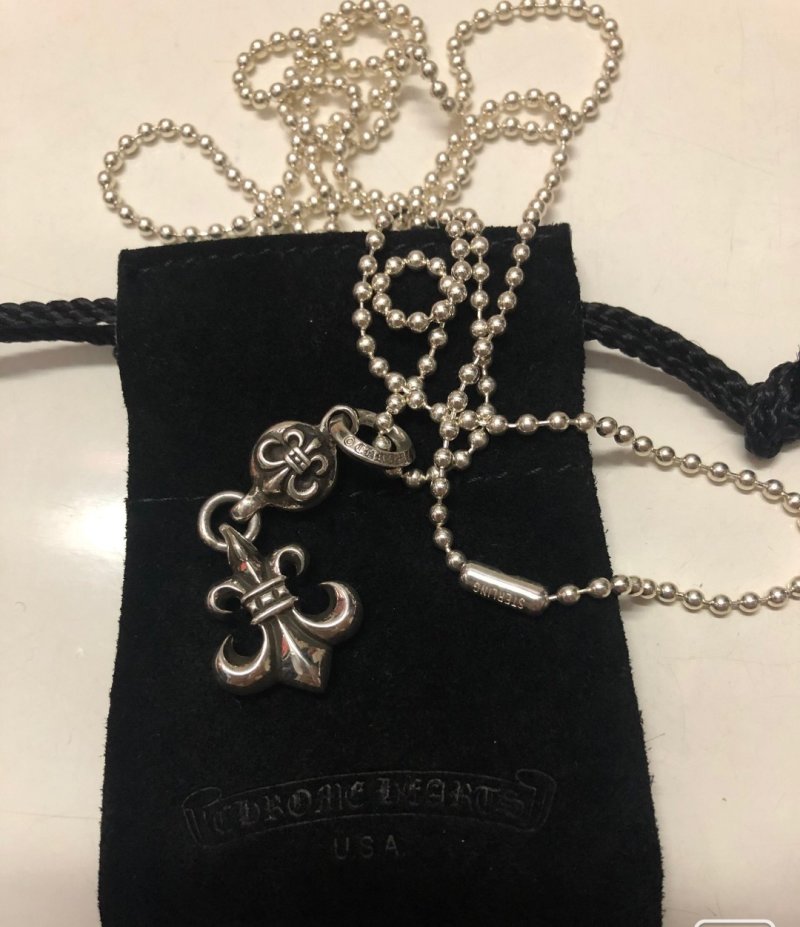 Chrome Hearts Anchor Pendant Silver Ball Chain Necklace view