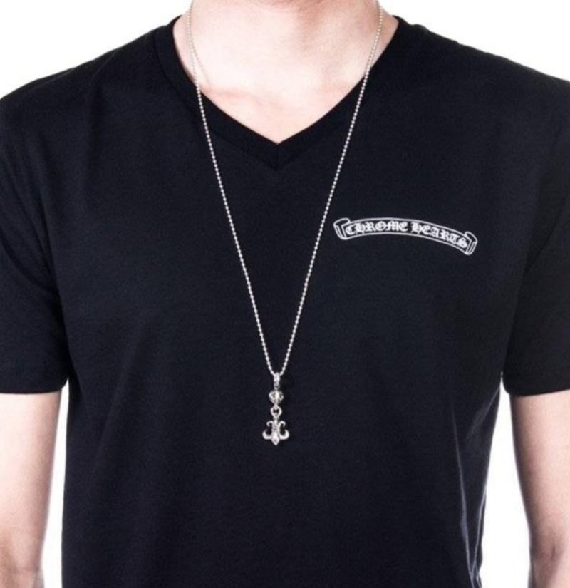 Chrome Hearts Anchor Pendant Silver Ball Chain Necklace view
