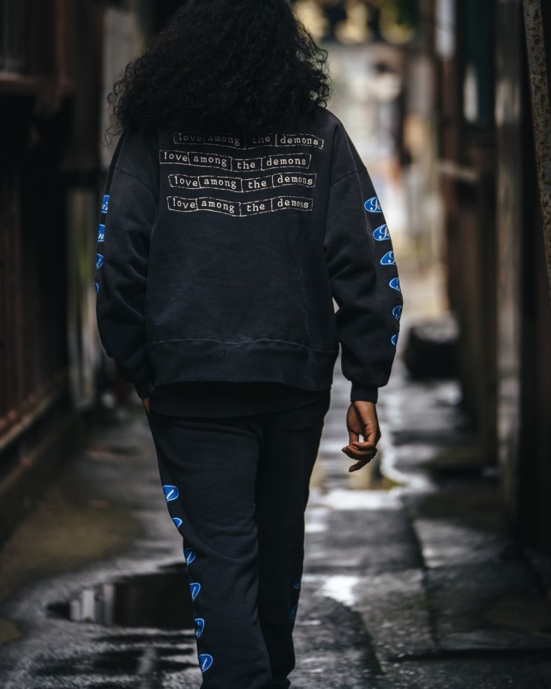 Saint Blue Logo Black Hoodie Tracksuit Set view