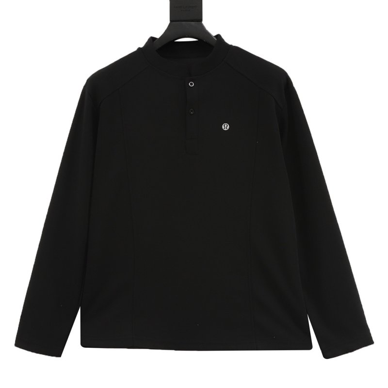 Lululemon Black Long Sleeve Polo Shirt view