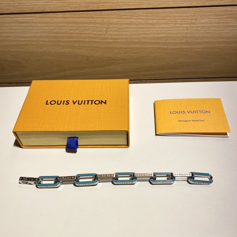 Louis Vuitton Monogram Bamboo Link Blue Bracelet