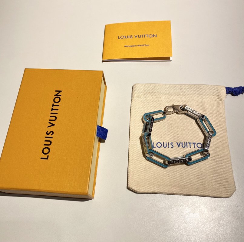 Louis Vuitton Monogram Bamboo Link Blue Bracelet view