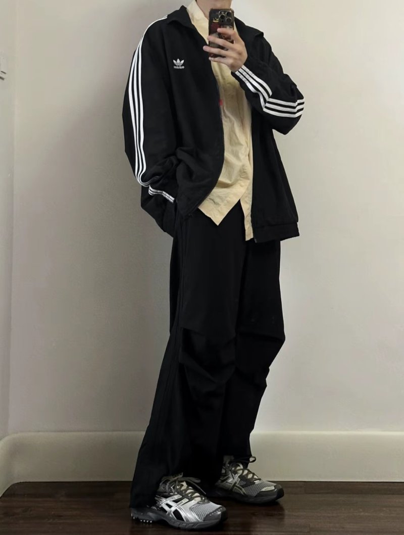 Adidas Black 3-Stripe Track Jacket view