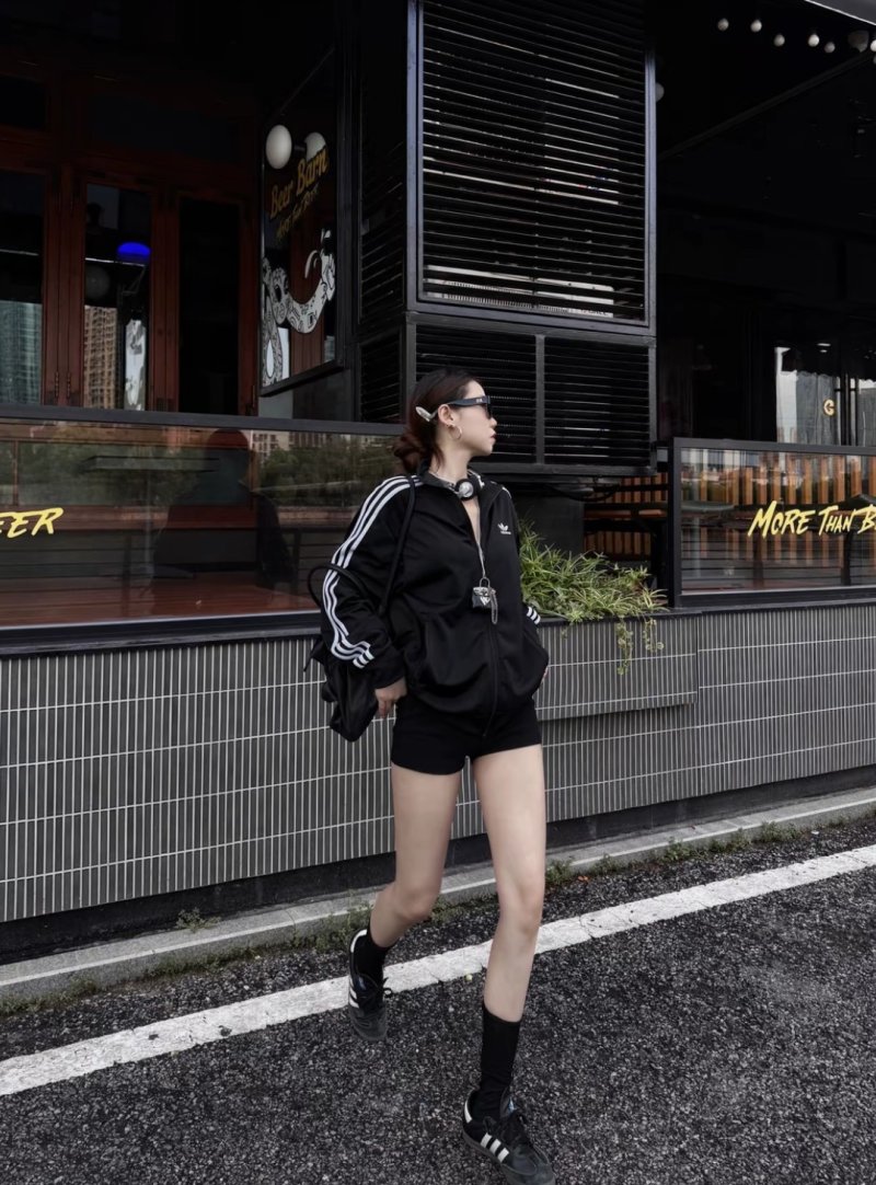 Adidas Black 3-Stripe Track Jacket view