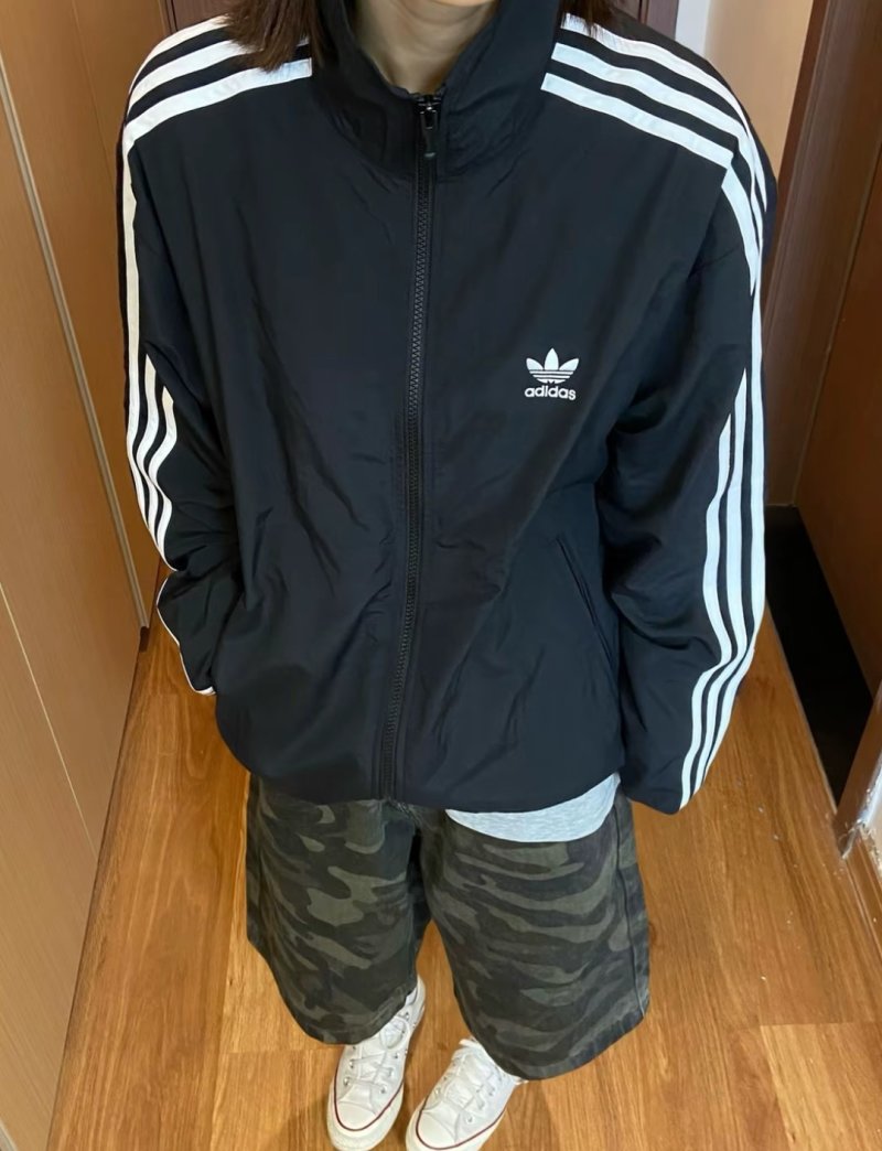 Adidas Black 3-Stripe Track Jacket view