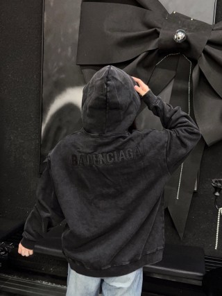 Black Essential Hoodie with Argyle Scarf Detail view 5