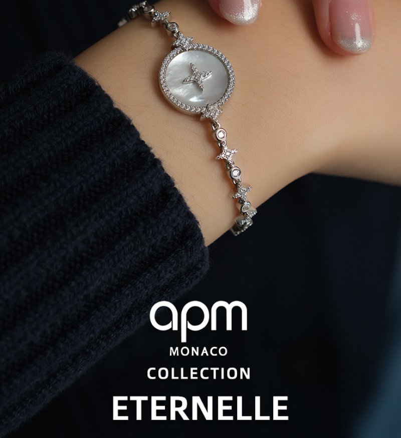 APM Monaco Eternelle Star Mother-of-Pearl Silver Bracelet