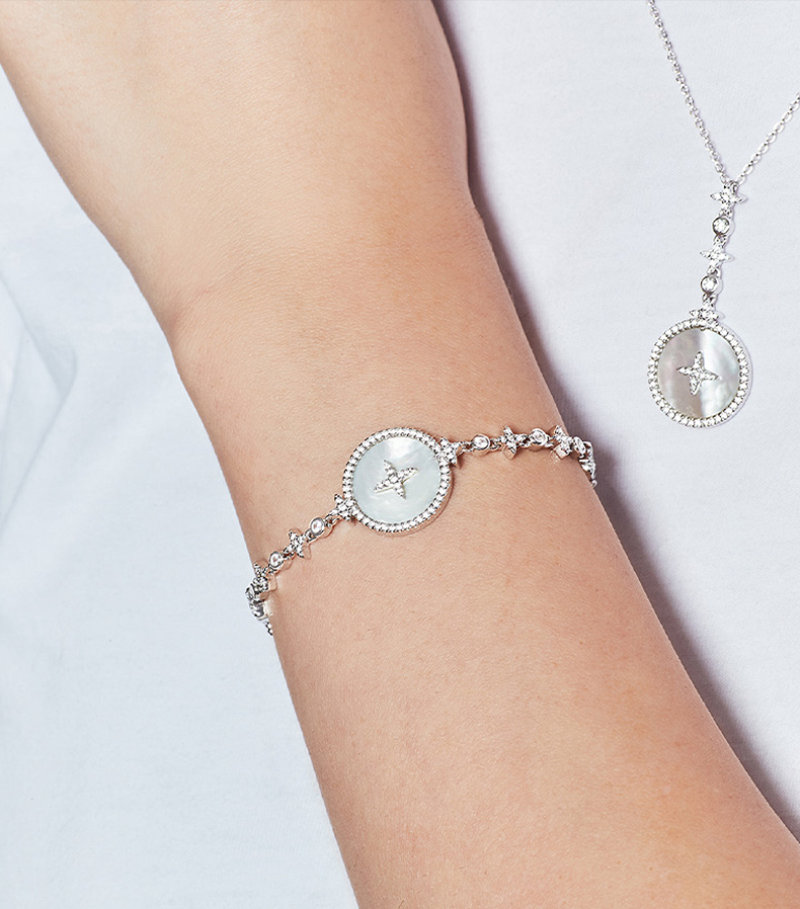 APM Monaco Eternelle Star Mother-of-Pearl Silver Bracelet view
