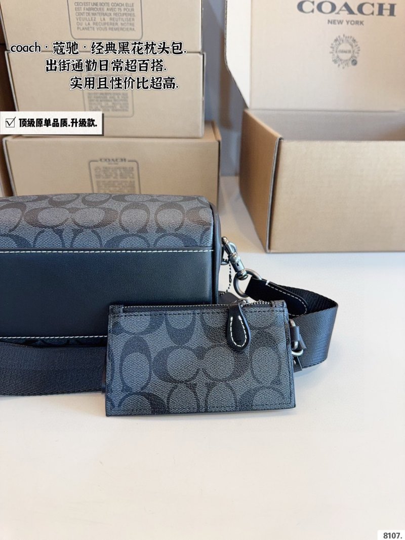 Coach Classic Black Monogram Crossbody Bag view