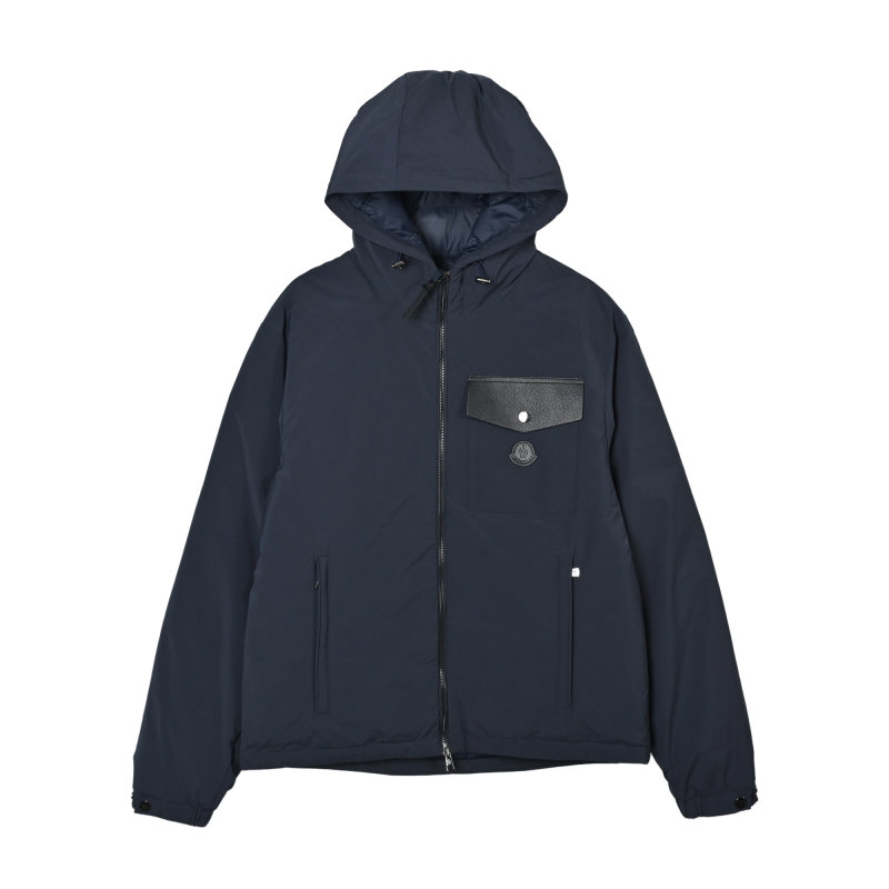 Moncler Navy Down Jacket with Chest Pocket view